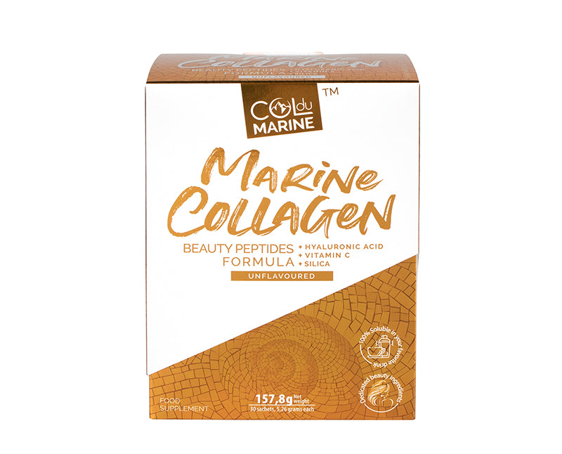 Col Du Marine grožio formulė™ - Jūrinis kolagenas, Hialurono rūgštis, Silicis ir vitaminas C. 157.8 g (30 paketėlių po 5.26 g). 